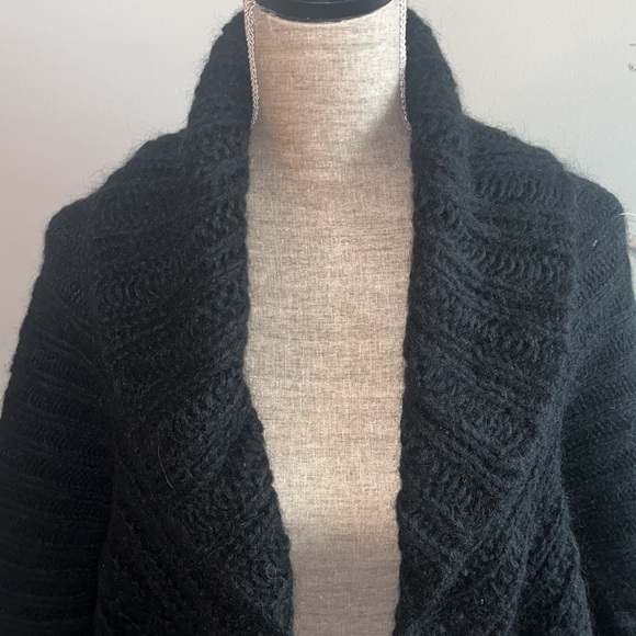 Lauren Vidal Linda Shawl Collar long Sleeve Open Sweater Vest sz M Mohair Blend. - Picture 2 of 7